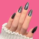 Black Chrome Cat Eye Press-On Nails