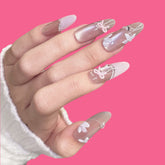 Romantic Bow & Butterfly Press-On Nails