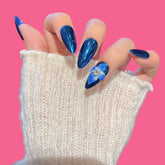 Sapphire Blue Chrome Press-On Nails