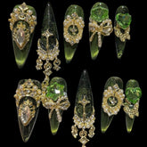 Gothic Emerald Press-On Nails 1.57 inches