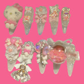 Kawaii Hello Kitty Press-On Nails | Pastel Anime Cosplay Set 1.18 inches