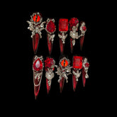 Gothic Red Cat-Eye Press-On Nails – Stiletto Long | NailiPress