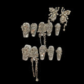 Crystal Garden — 3D Butterfly & Rhinestone Luxury Press-On Nails 0.98'' | NailiPress