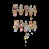 Mermaid Candycore – Pastel Press-On Nails with Shells, Pearls & Iridescent Charms 1.18-inch