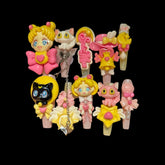 Magical Moon Squad – Anime Press-On Nails with 3D Charms & Cosmic Kitsch