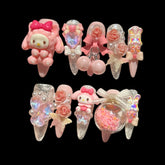 Sweet Melody – My Melody Pink Kawaii Press-On Nails with Glitter & 3D Charms