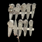 Frosted Elegance Silver Rose Press-On Nails | NailiPress 1.18-inch