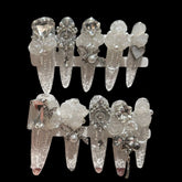 Crystal Reverie – Icy Clear Press-On Nails with Pearls, Roses & Chains