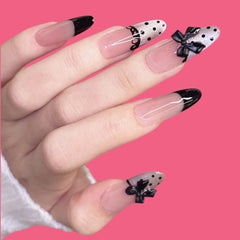 Chic Black Bow Press-On Nails
