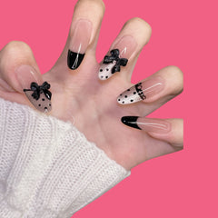 Chic Black Bow Press-On Nails