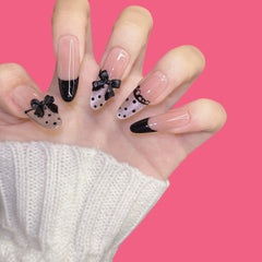 Chic Black Bow Press-On Nails
