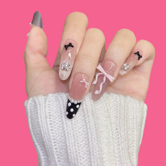 Playful Pearl & Bow Press-On Nails
