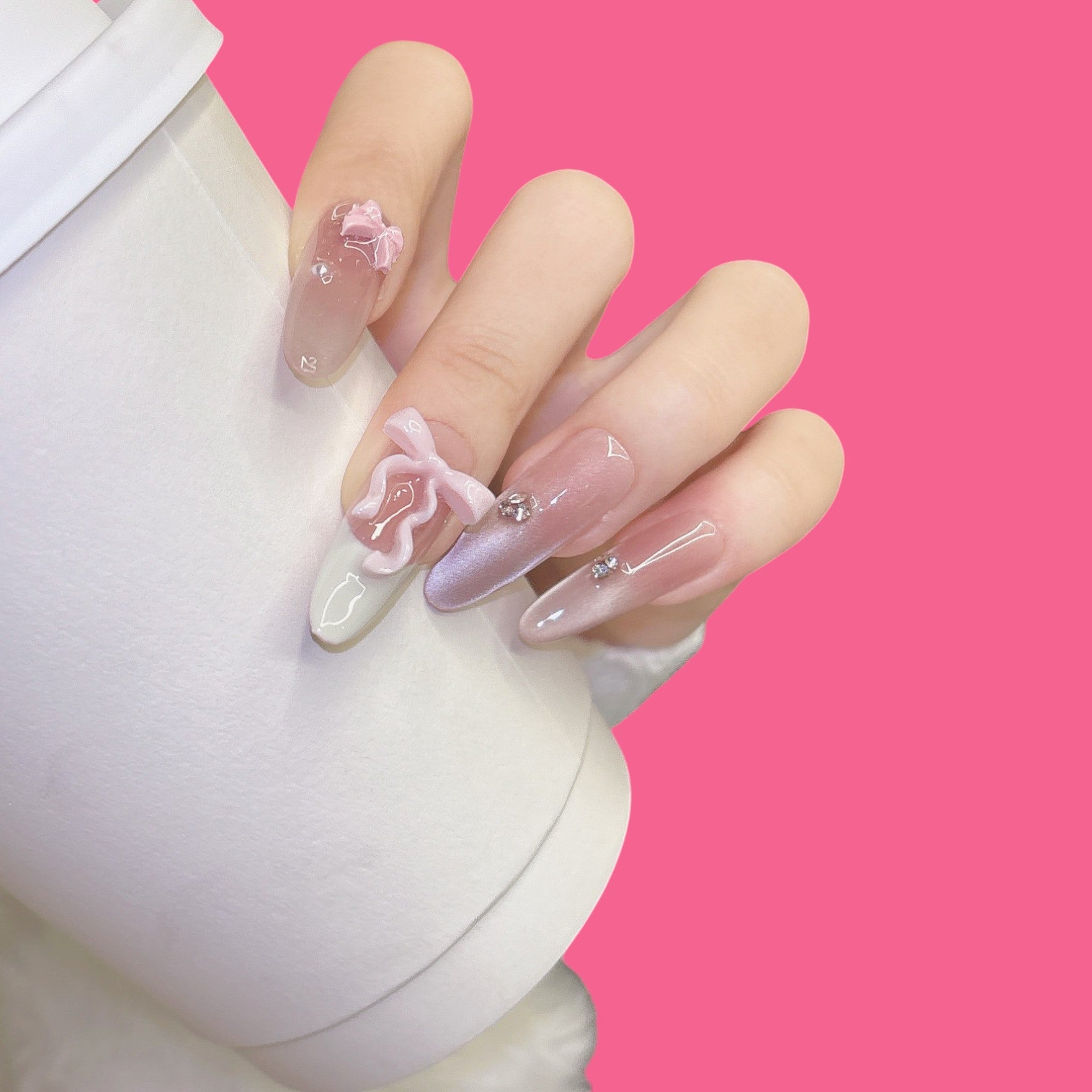 Romantic Pink Ombre Press-On Nails