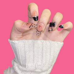 Gothic Chic Bow Press-On Nails