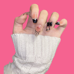 Gothic Chic Bow Press-On Nails