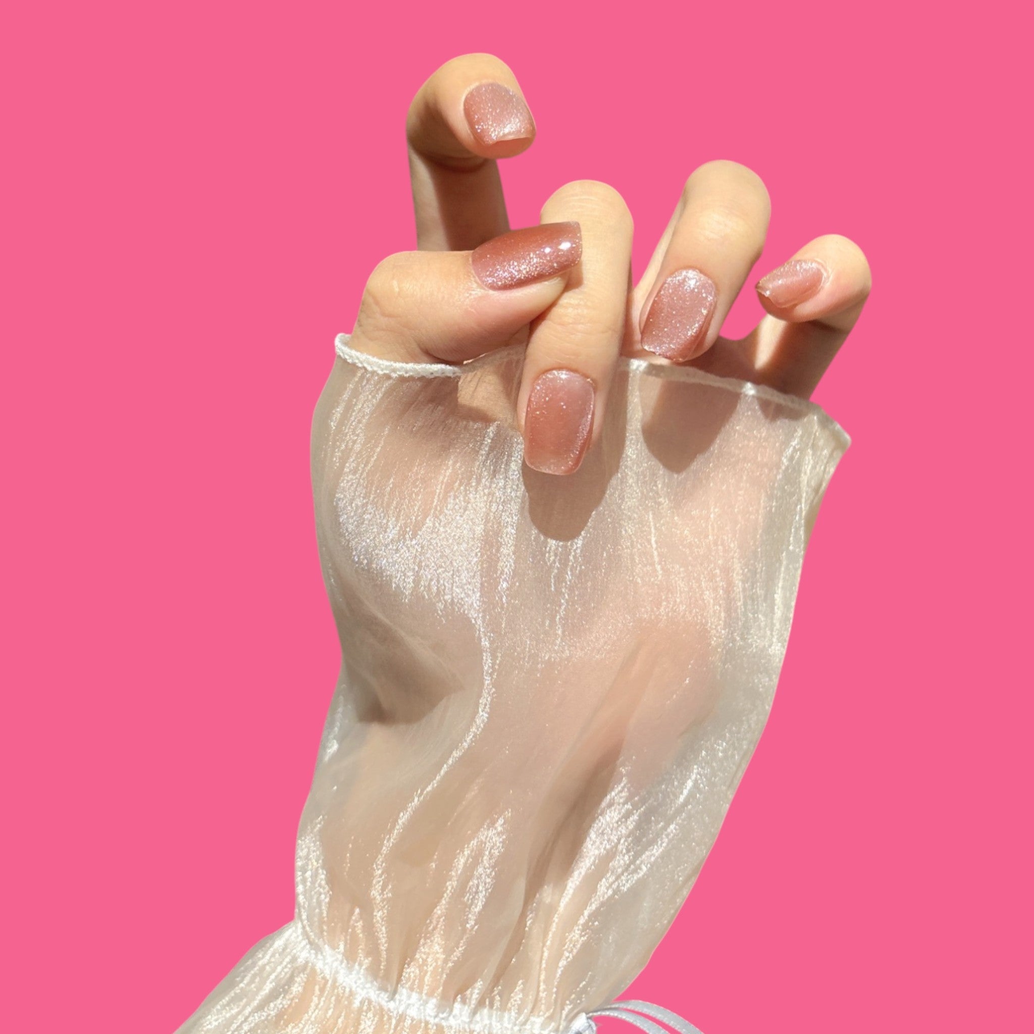Sparkly Pink Glitter Press-On Nails