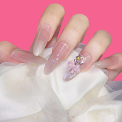 Romantic Crystal Heart Press-On Nails