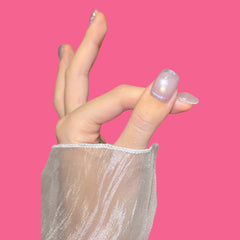 Holographic Lilac Shimmer Press-On Nails