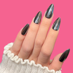 Black Chrome Cat Eye Press-On Nails