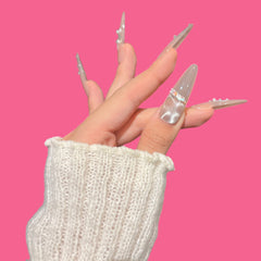 Luxury Clear Nude Coffin Press-On Nails