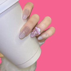 Romantic Bow Ombre Press-On Nails