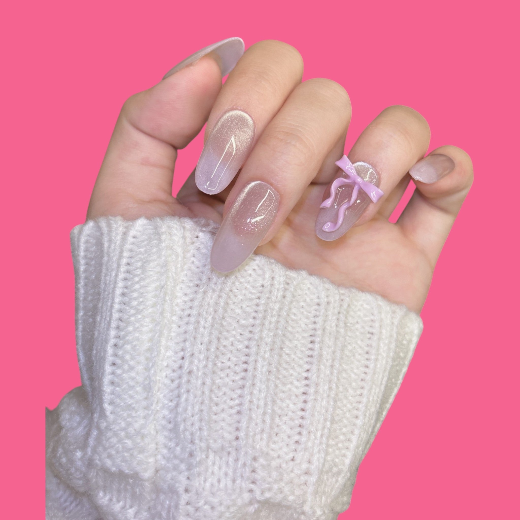 Romantic Bow Ombre Press-On Nails
