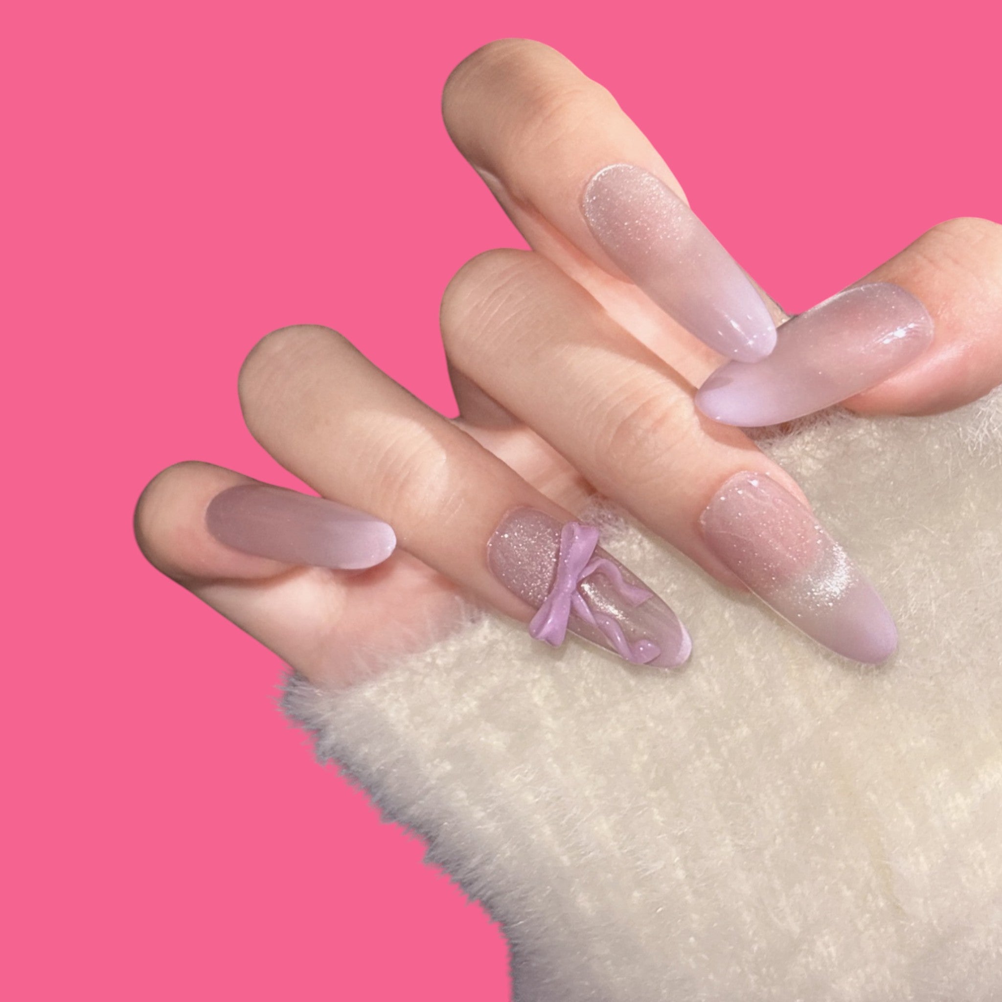 Romantic Bow Ombre Press-On Nails