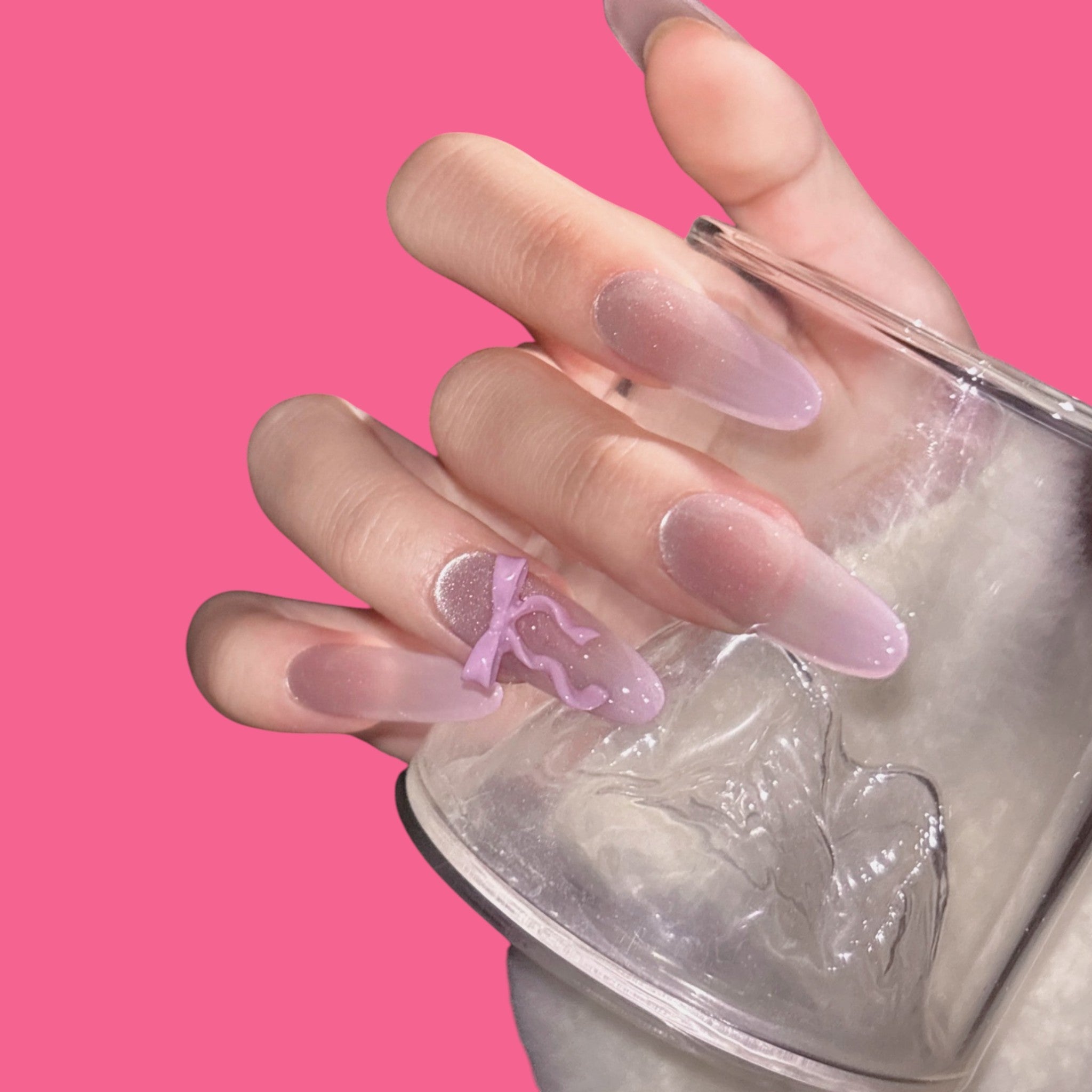 Romantic Bow Ombre Press-On Nails