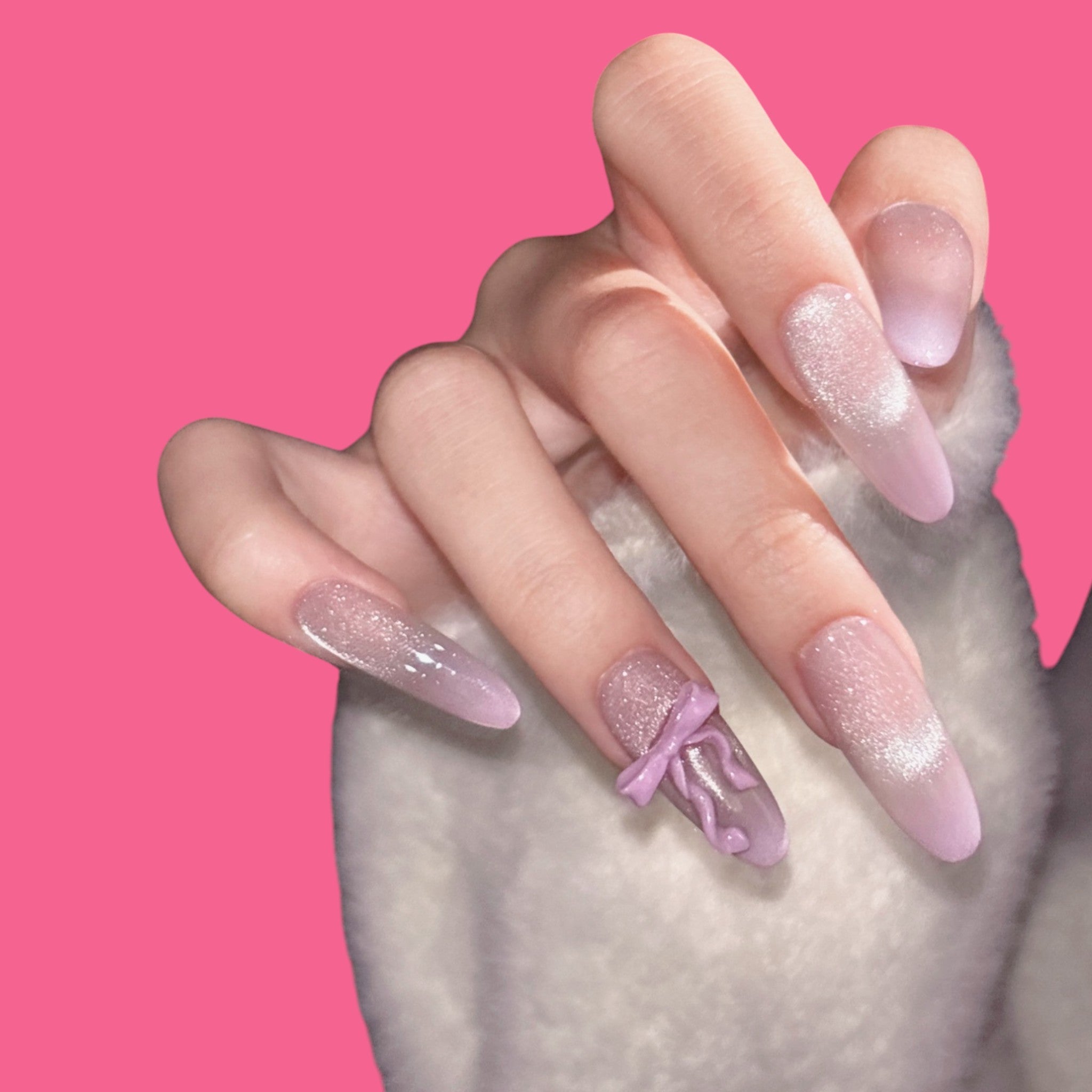 Romantic Bow Ombre Press-On Nails