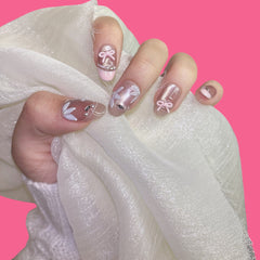 Cute Bow & Butterfly Press-On Nails
