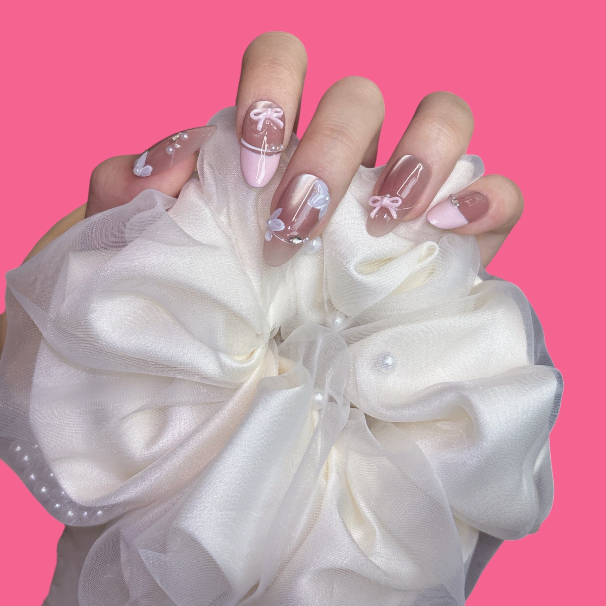 Sweet Bow & Butterfly Press-On Nails