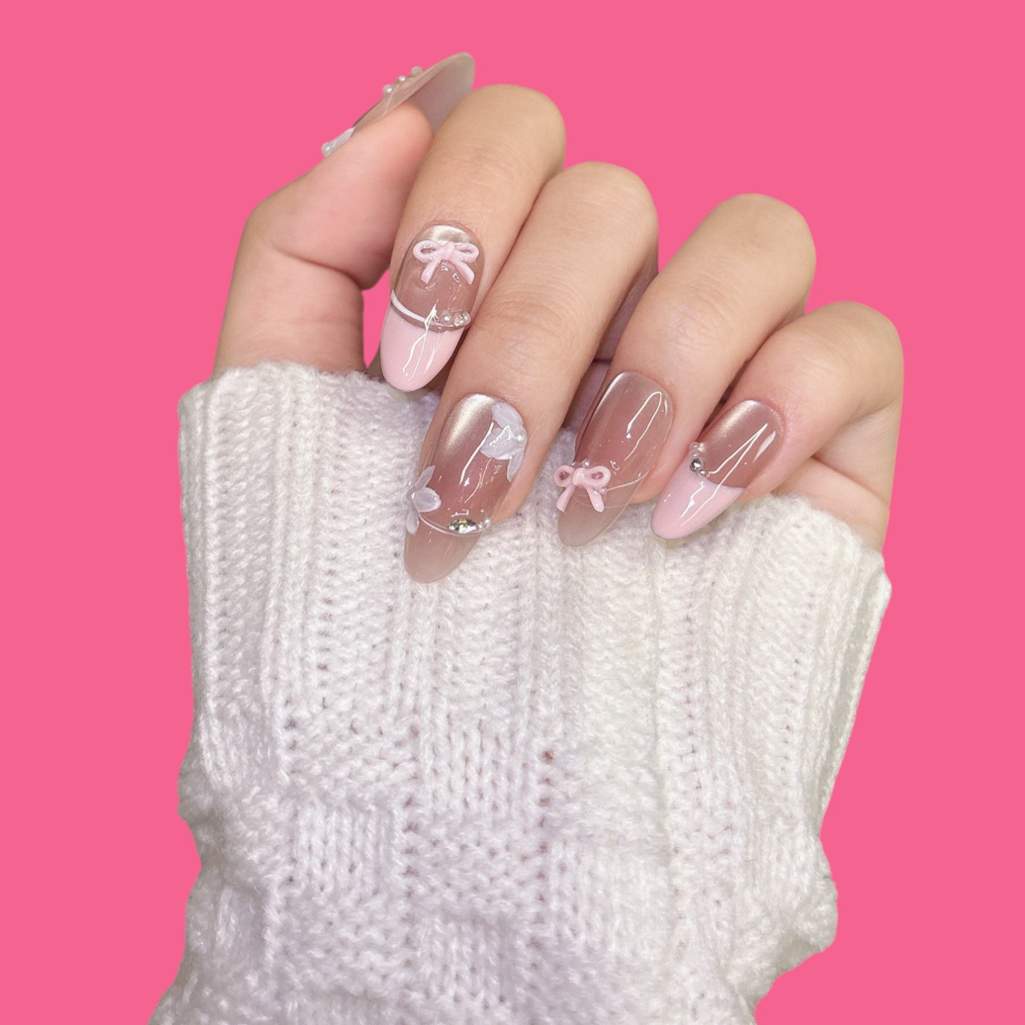 Sweet Bow & Butterfly Press-On Nails