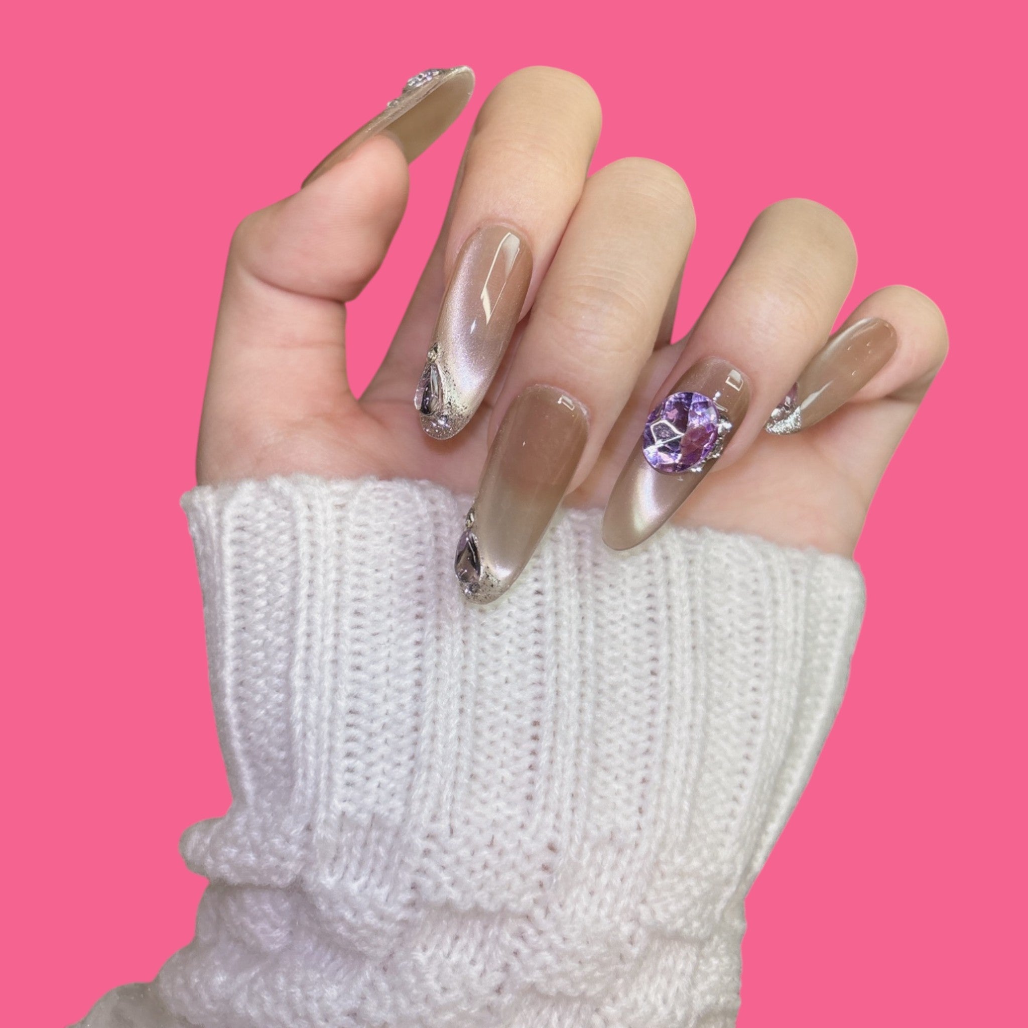 Elegant Almond Press-On Nails