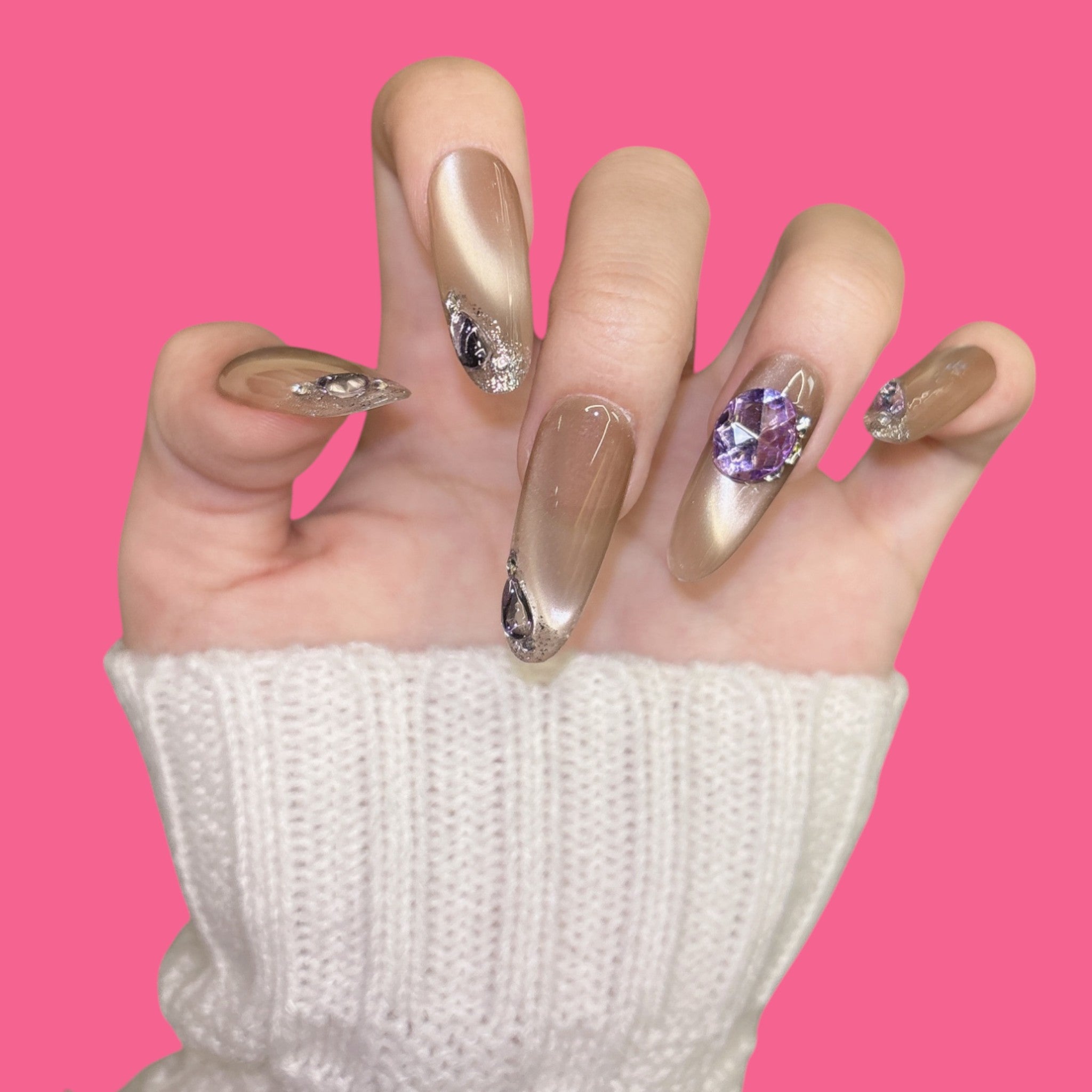 Elegant Almond Press-On Nails