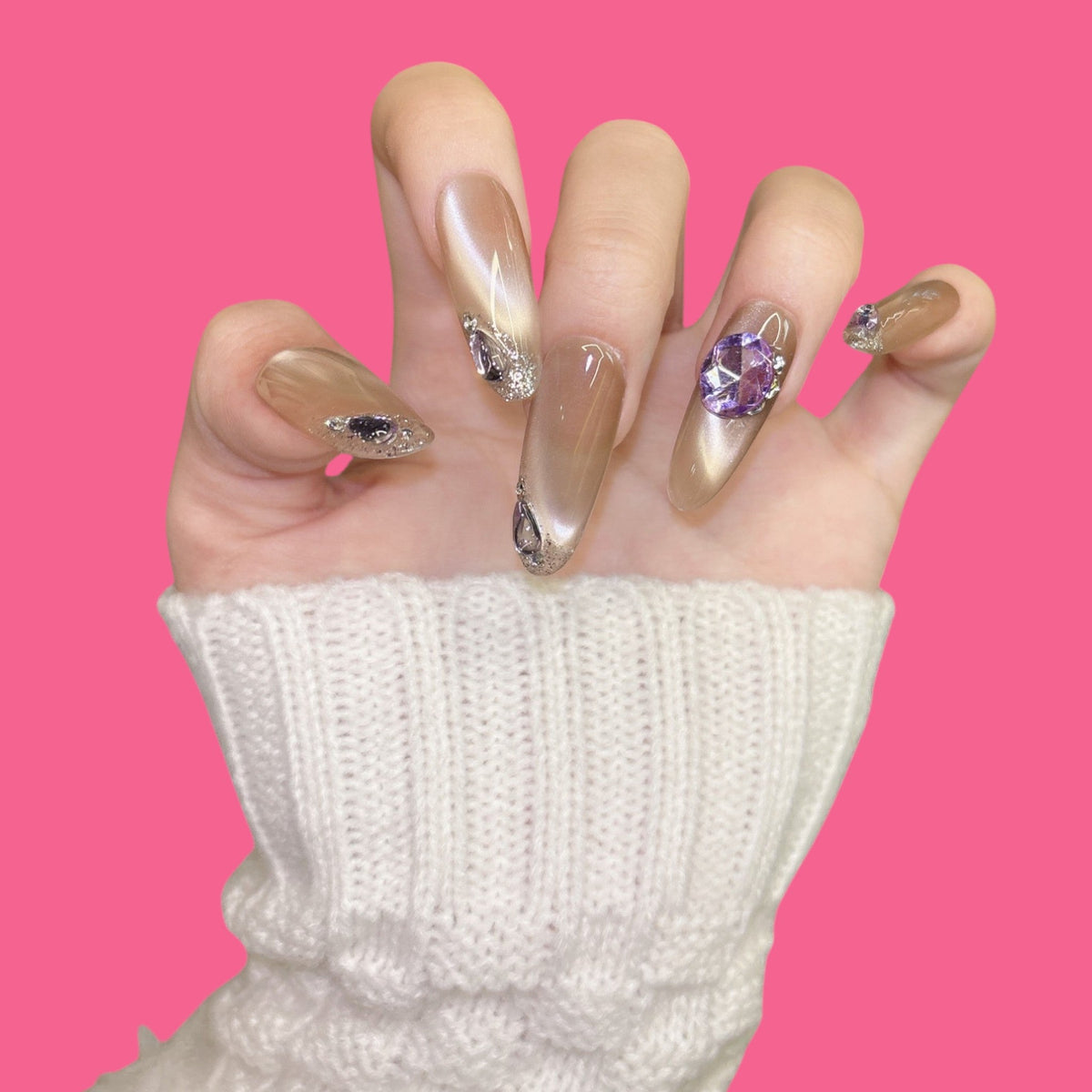 Elegant Almond Press-On Nails