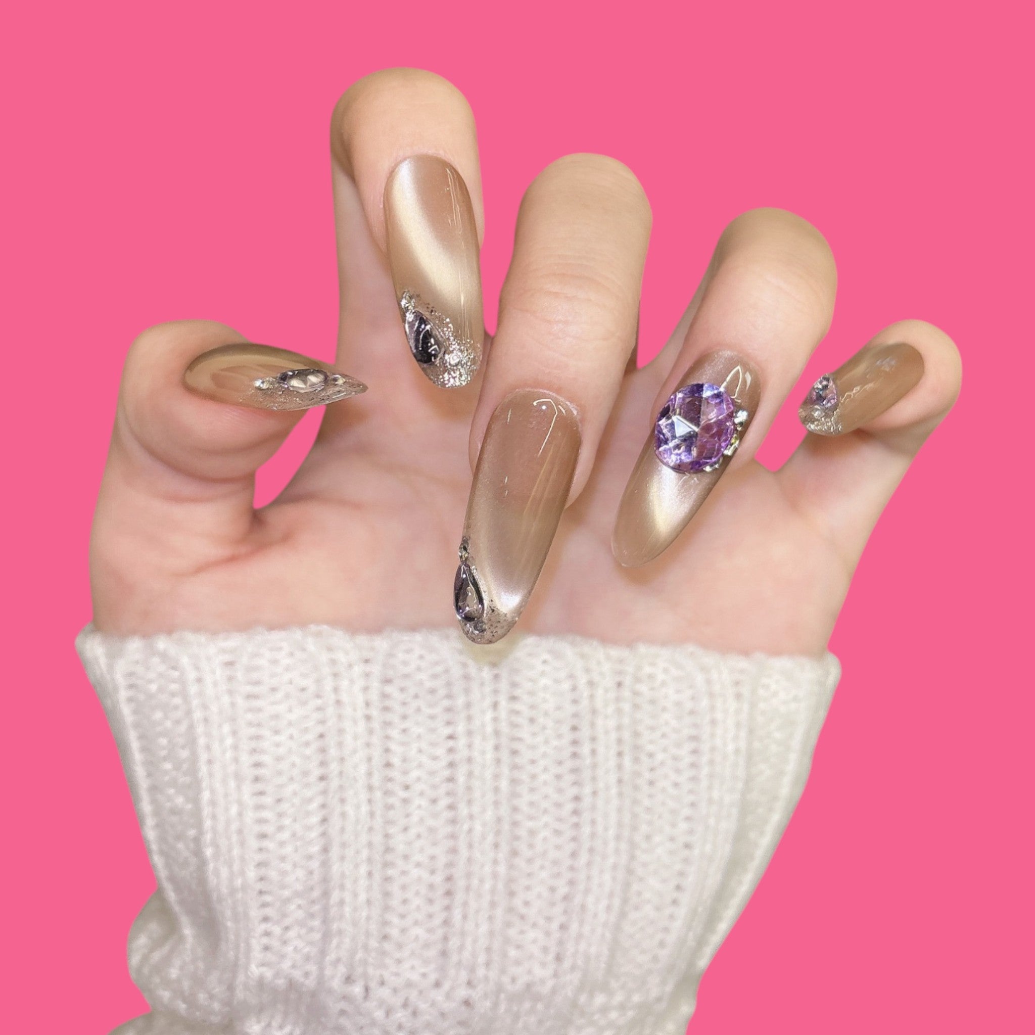Elegant Almond Press-On Nails