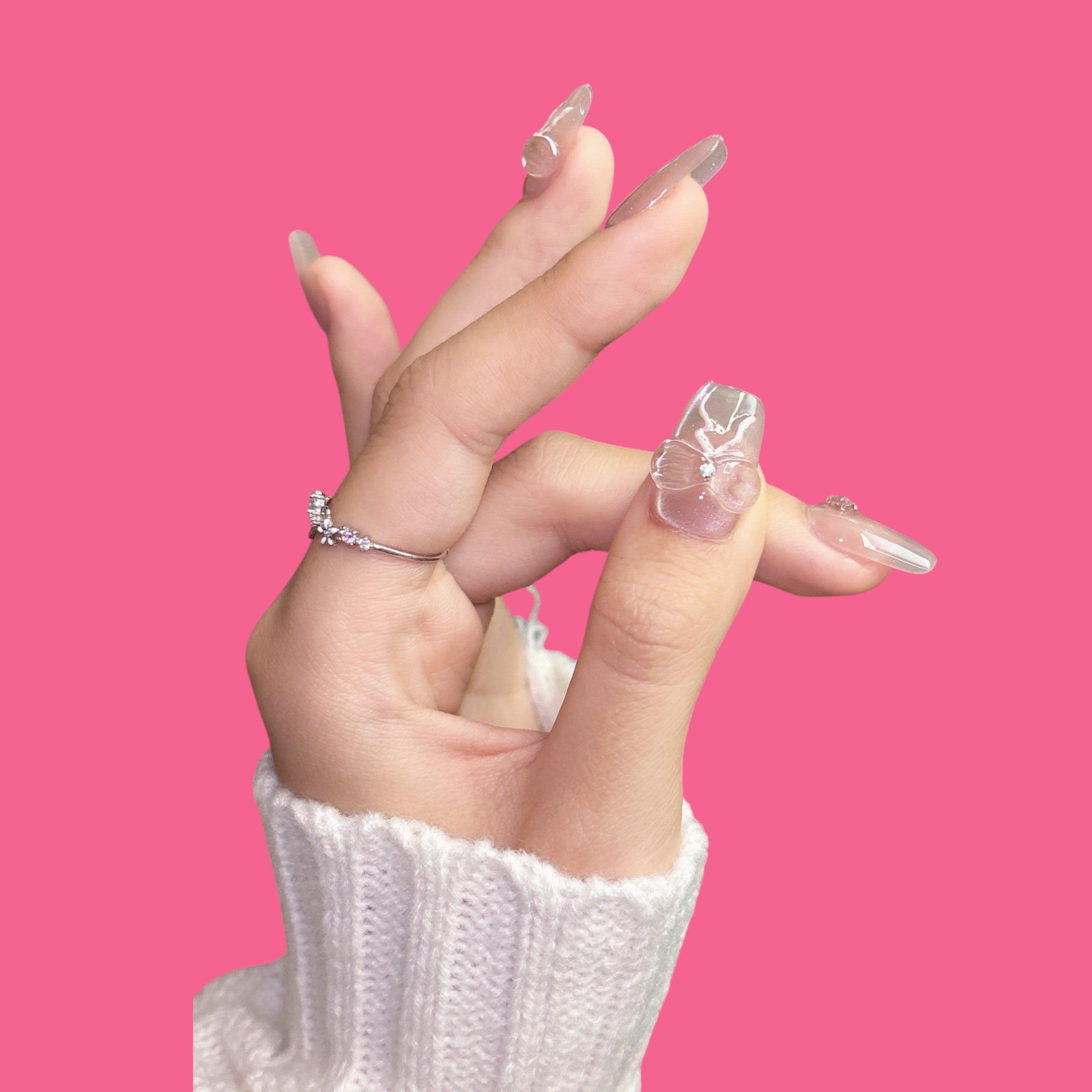 3D Floral Press-On Nails
