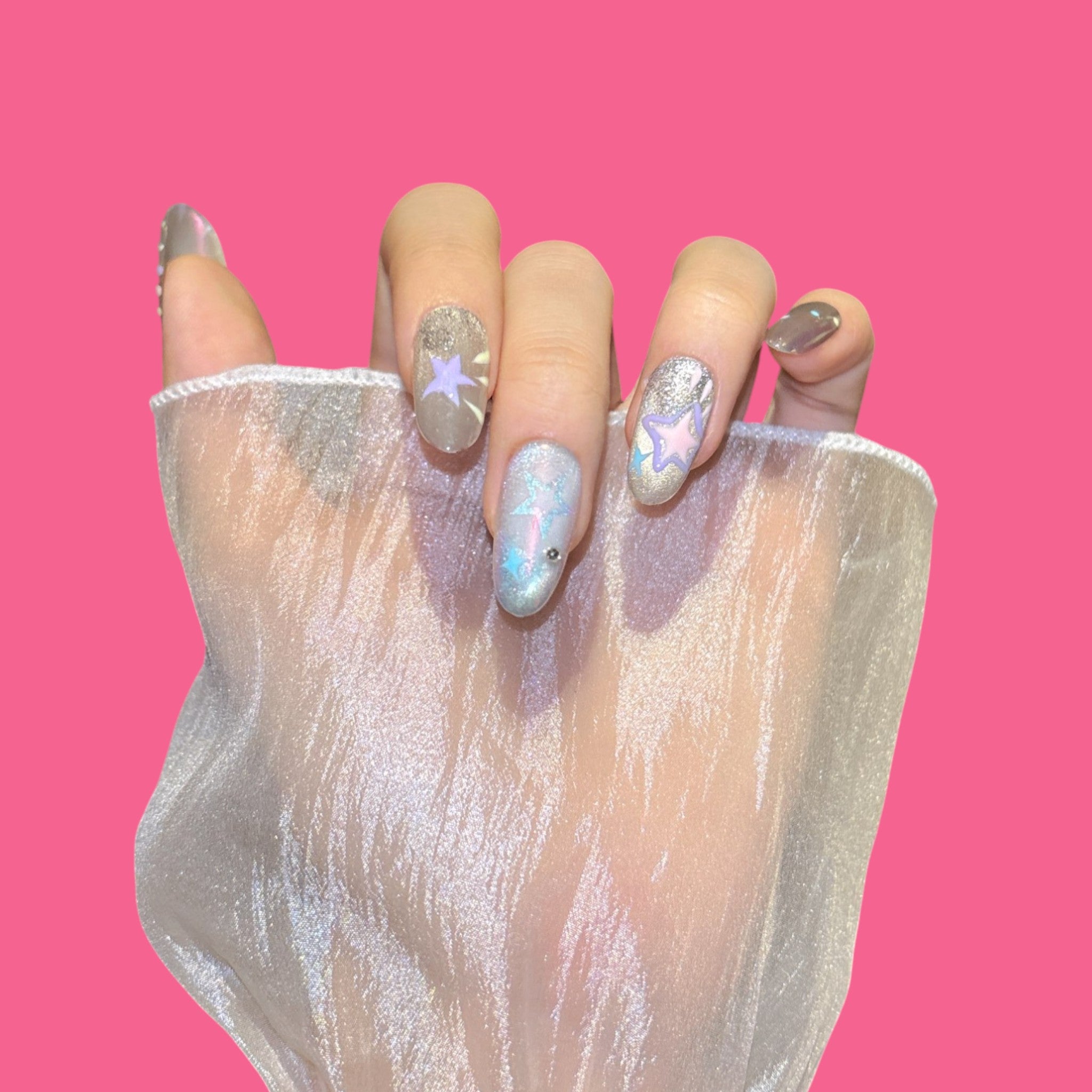 Dreamy Galaxy Star Press-On Nails