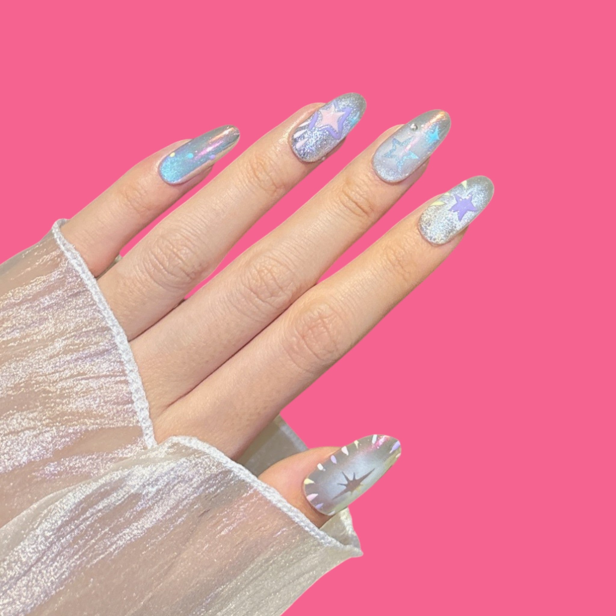 Dreamy Galaxy Star Press-On Nails