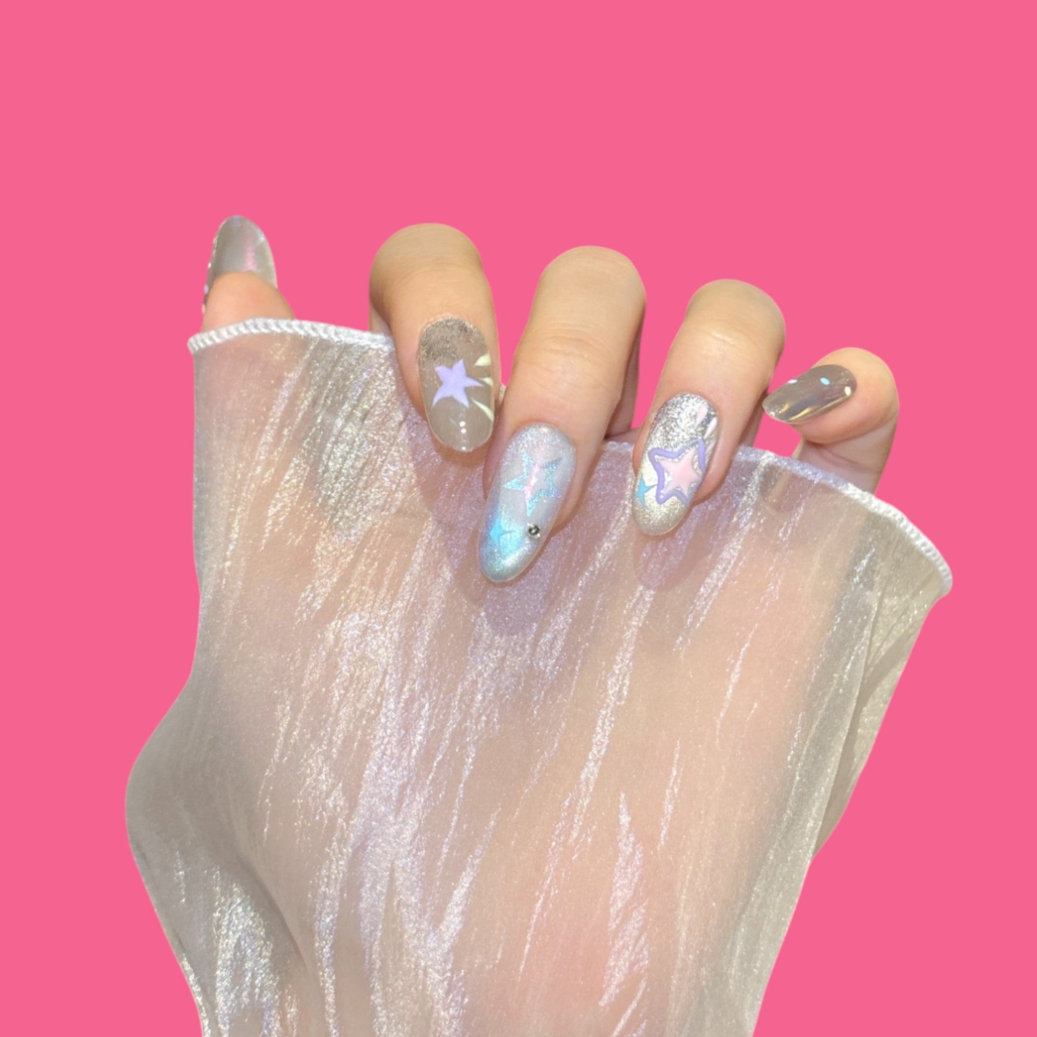 Dreamy Galaxy Star Press-On Nails