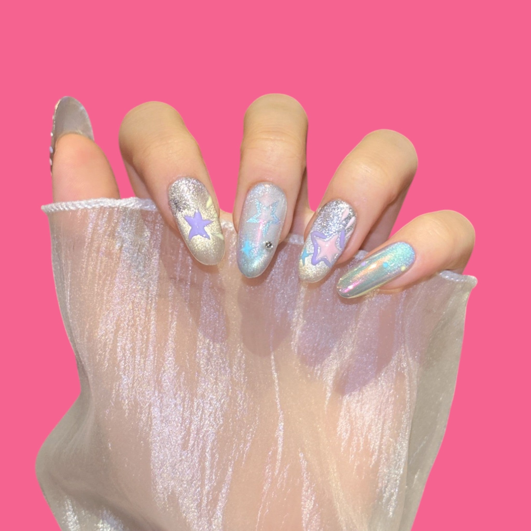Dreamy Galaxy Star Press-On Nails