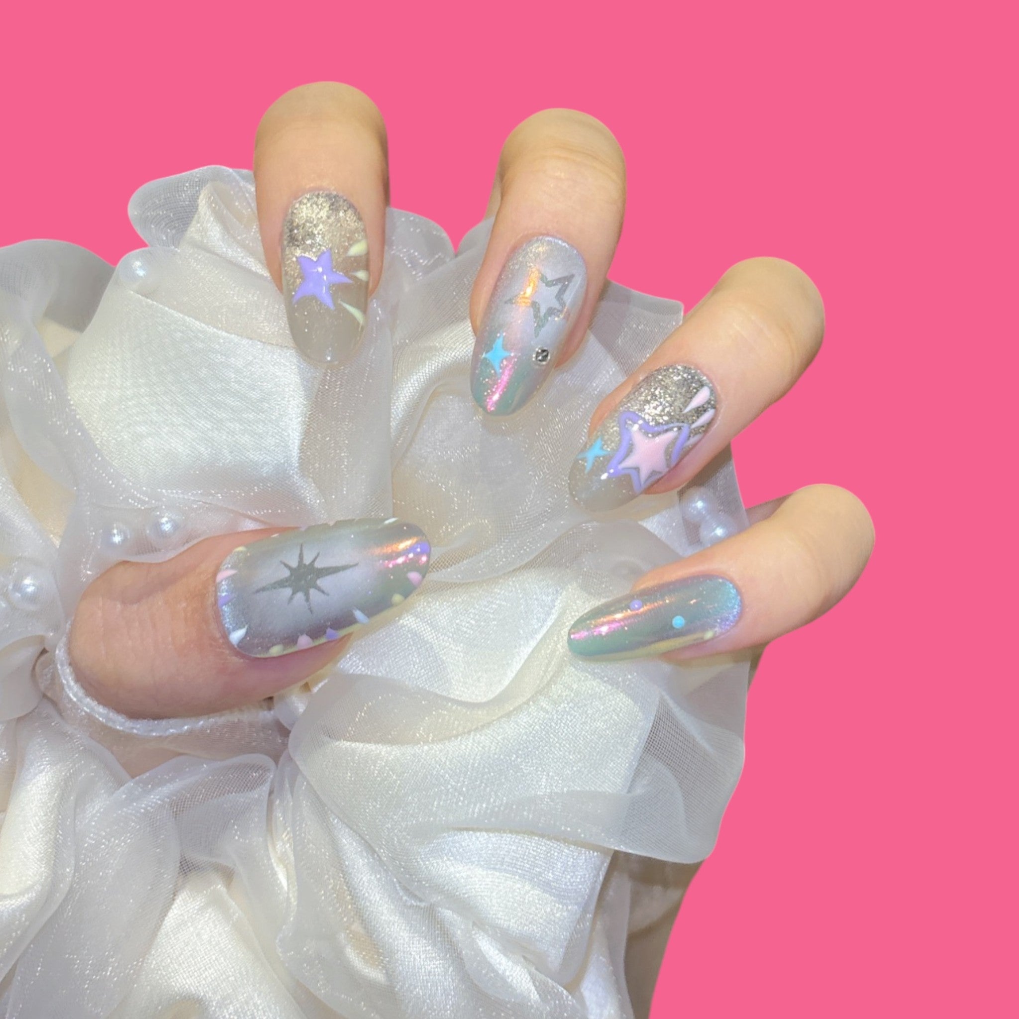 Dreamy Galaxy Star Press-On Nails