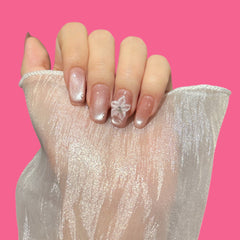 Elegant Pink Floral Press-On Nails