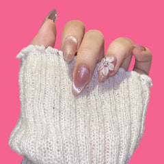 Romantic Pink Floral Press-On Nails