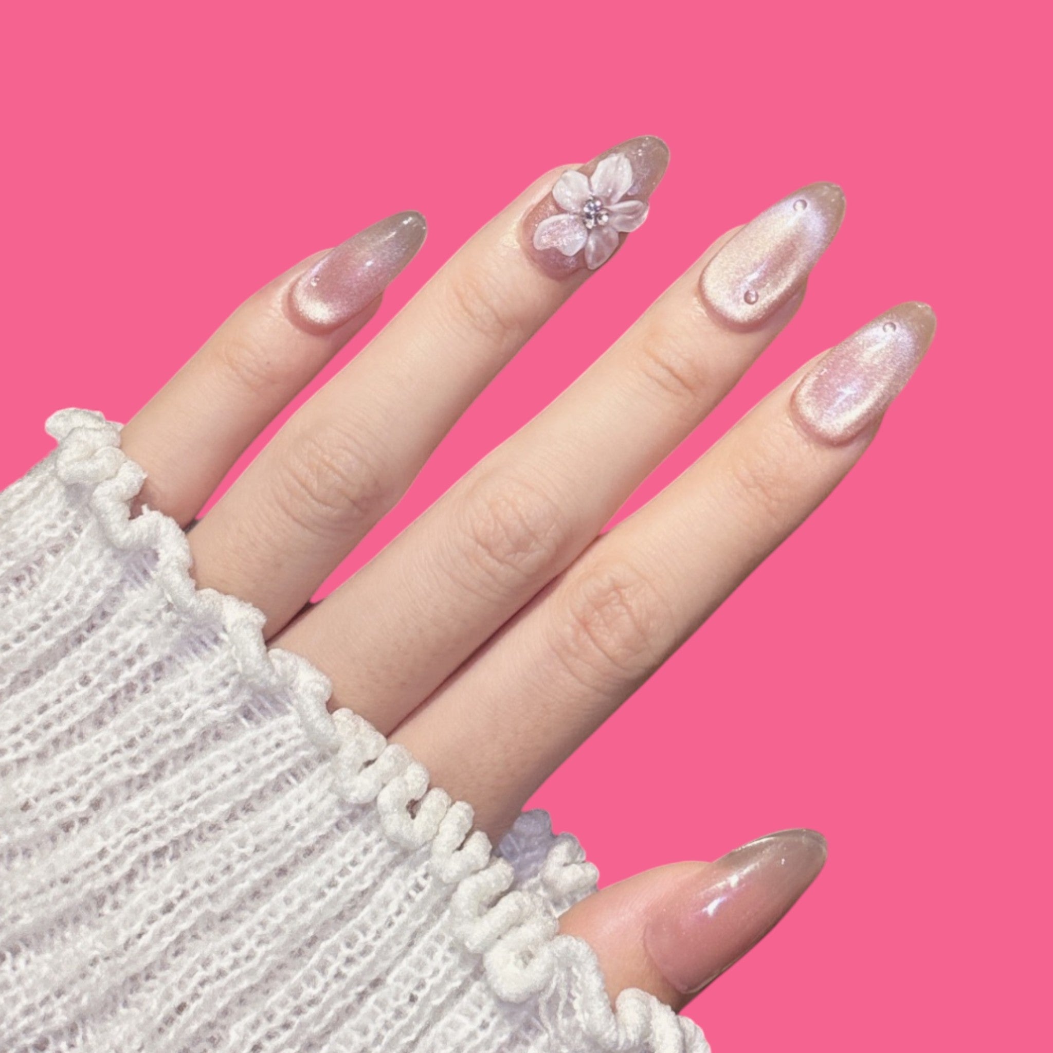Romantic Pink Floral Press-On Nails