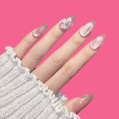 Romantic Pink Floral Press-On Nails