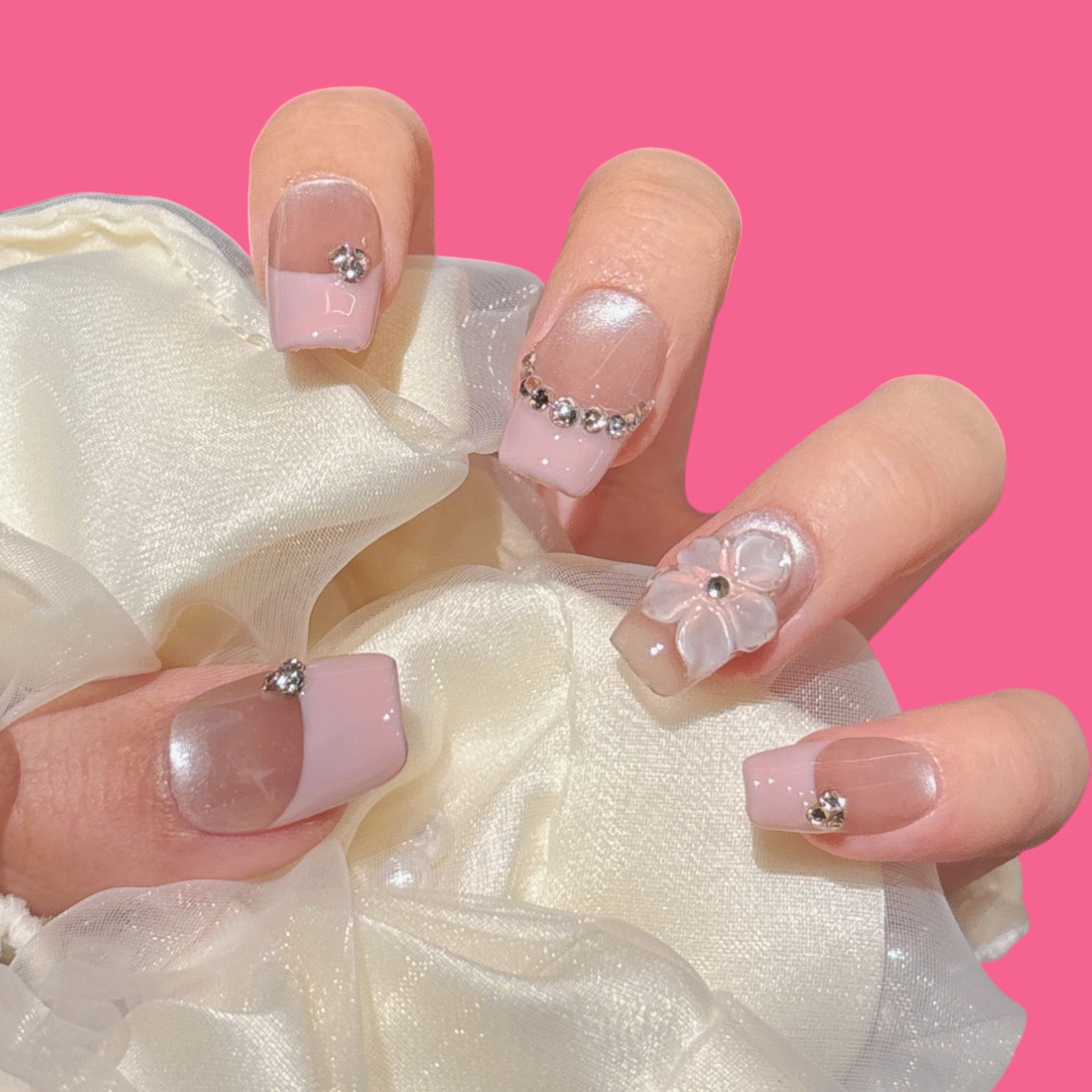 Luxury Pink French Press-On Nails