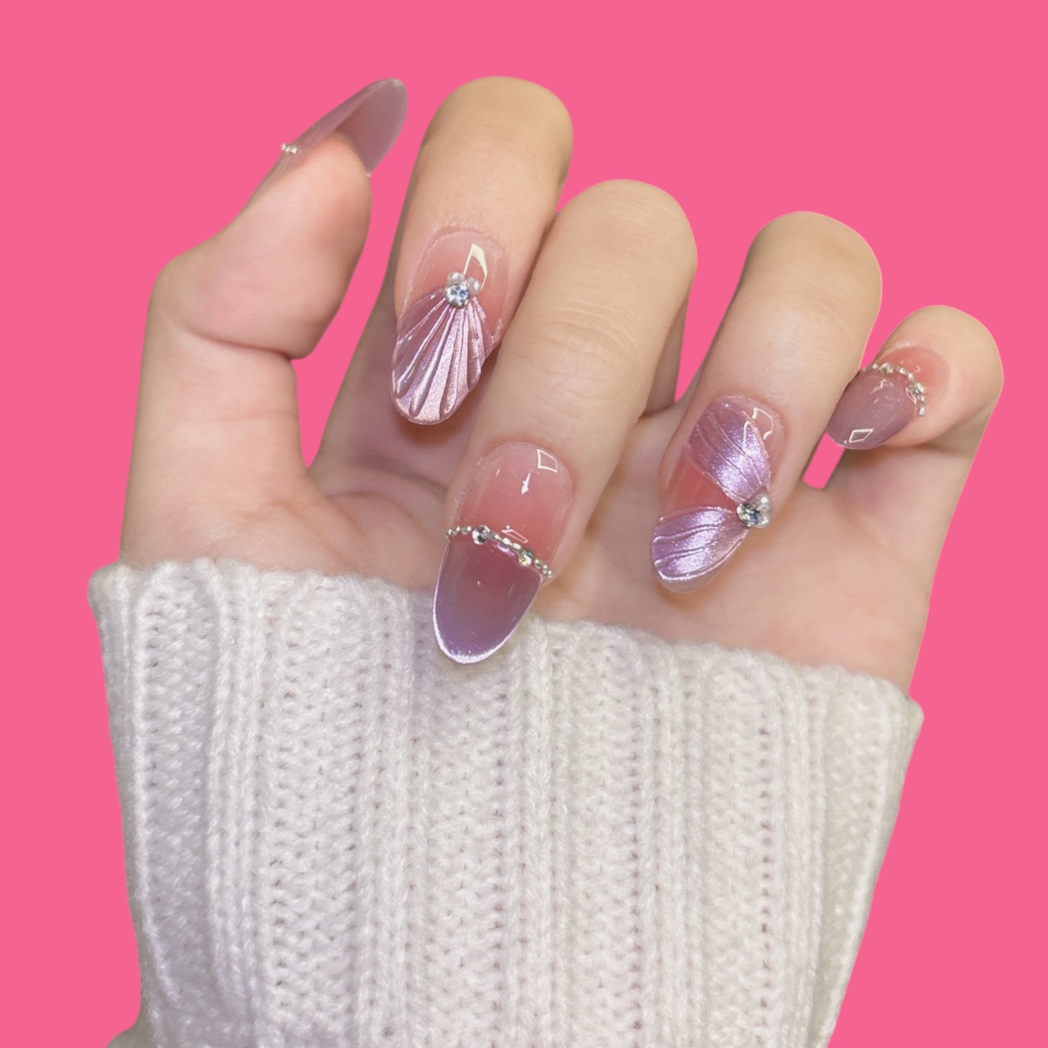 Iridescent Butterfly Wings Press-On Nails