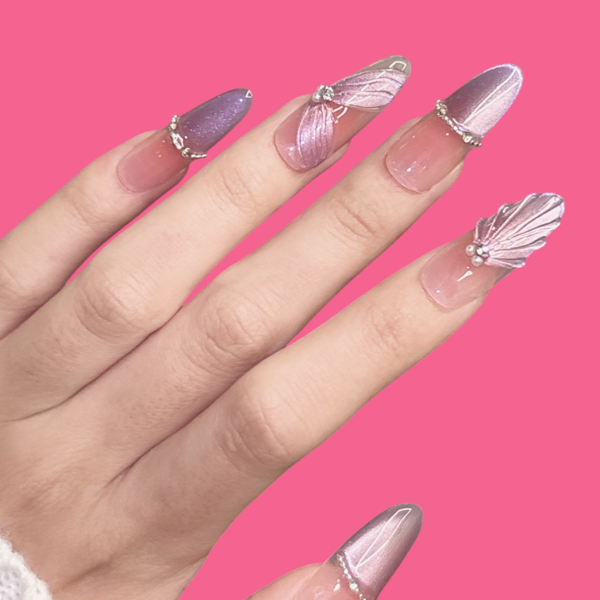 Fairy Shell & Butterfly Wings Press-On Nails