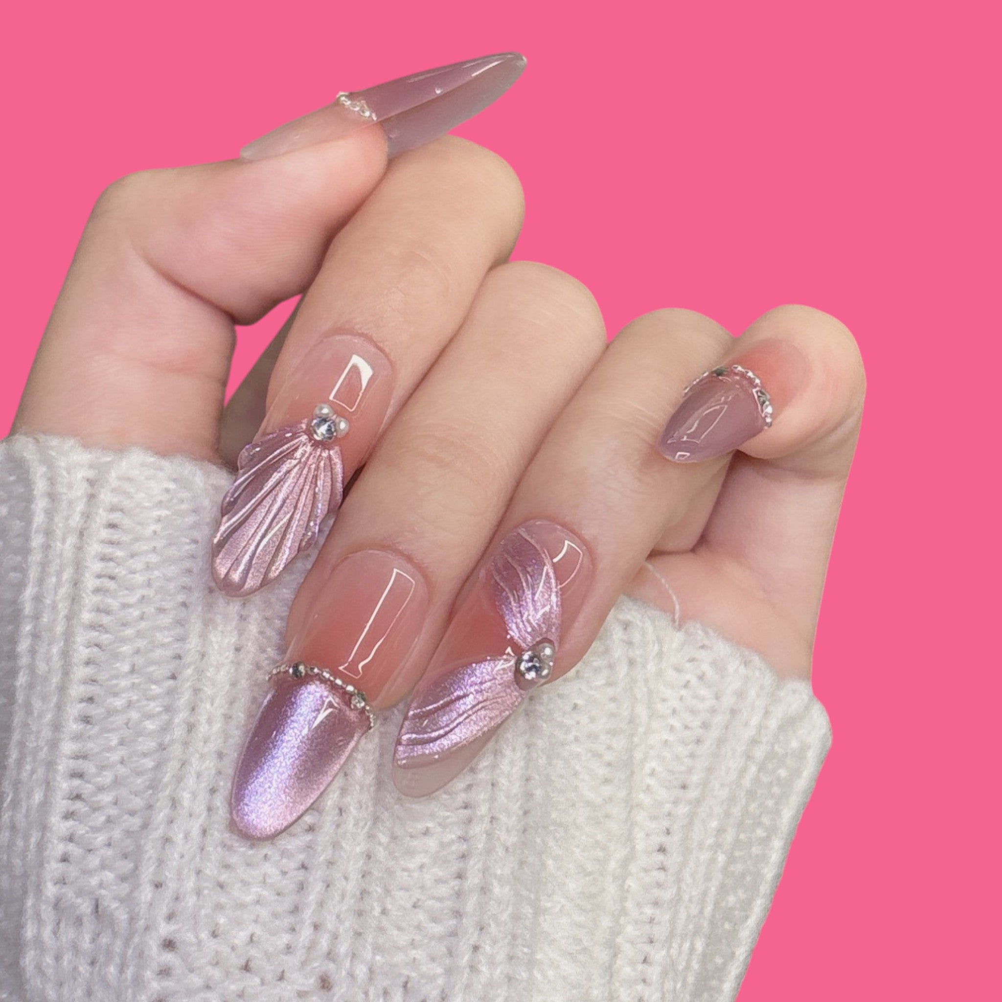 Fairy Shell & Butterfly Wings Press-On Nails